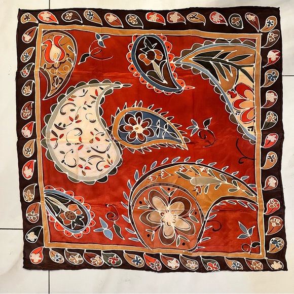 Foulard En Soie 100% Molyneaux Vintage - Carré, Ourlé Main, Occasion Mais En Bon état
